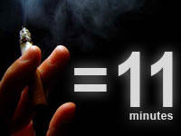 1 cigarrette = 11 min